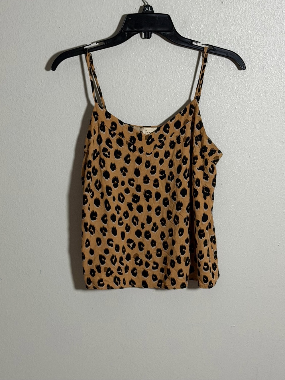 A New Day Women Leopard Tan Brown Print Spaghetti Strap Cami Tank Top size S
